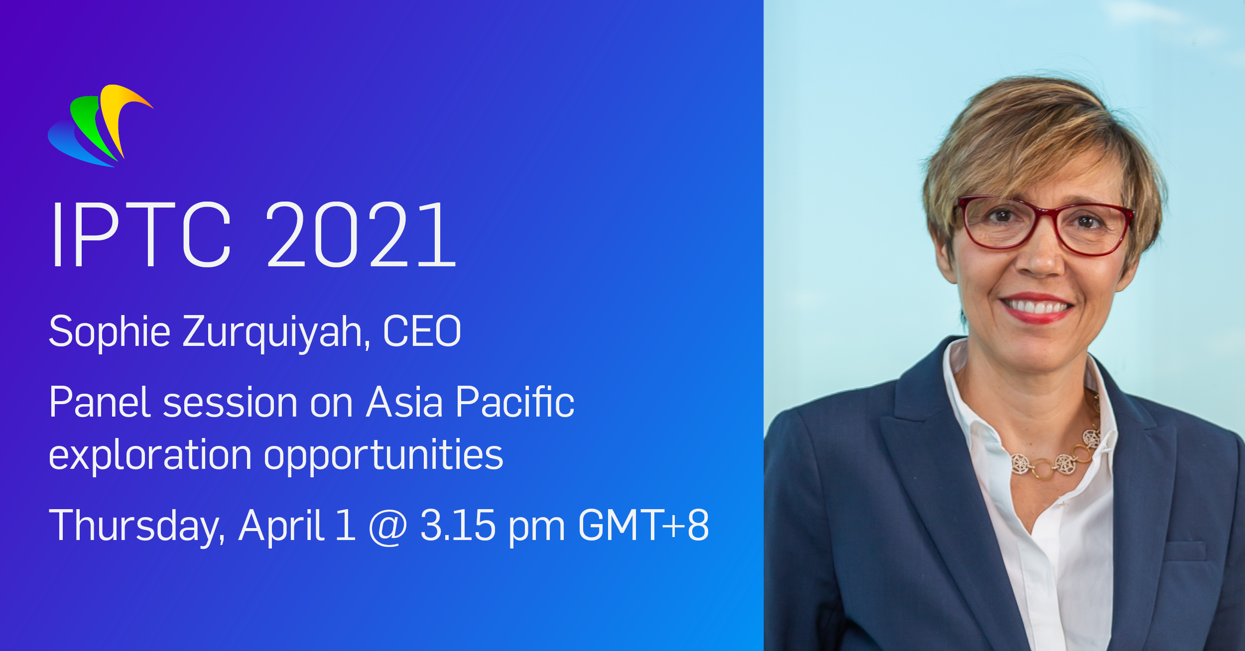 Sophie Zurguiyah, CEO of CGG, speaking at IPTC 2021