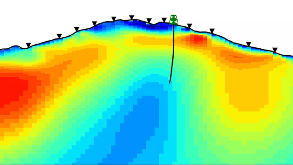 A model view of a 2D MT inversion