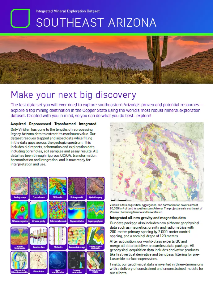 Southeast Arizona Mineral Exploration Data 