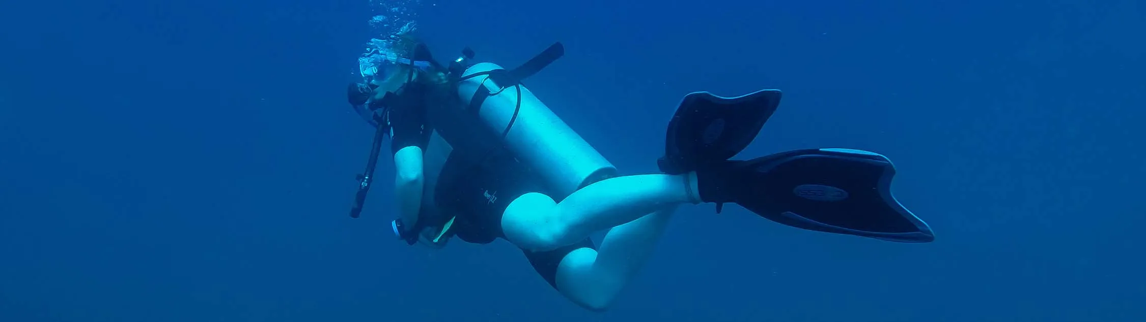 Image of Freya Viridien Seascop Scientist diving into the ocean