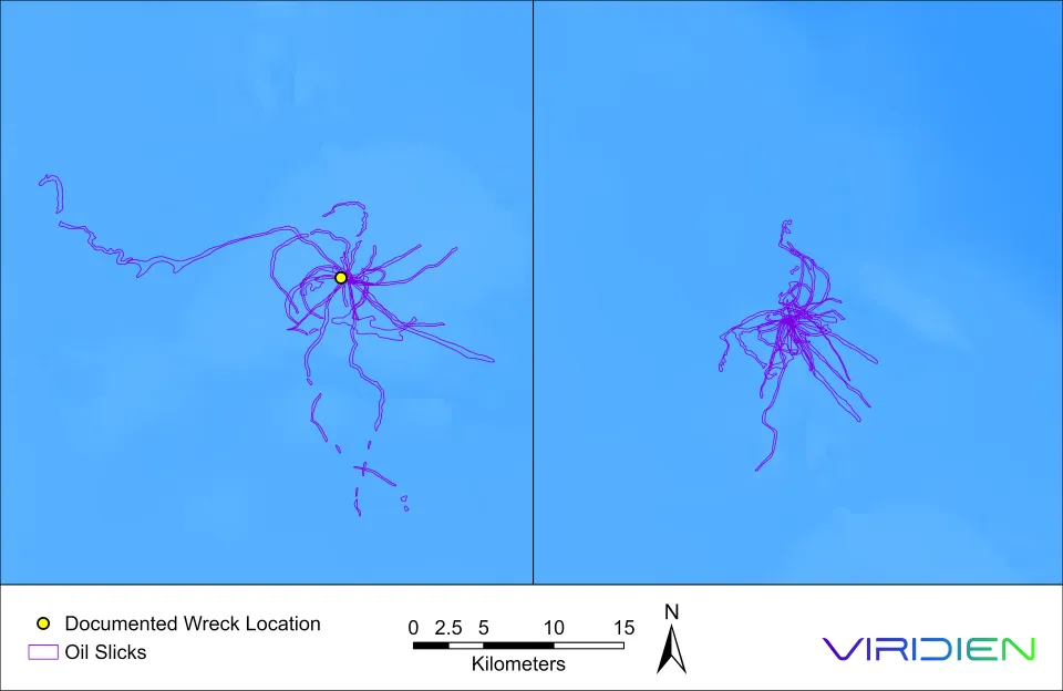 Viridien image of Seascope wreck slick detection off the Coast of Tunisia