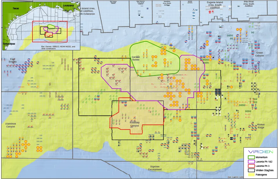 Vidirien map of Laconia 3D OBN Survey