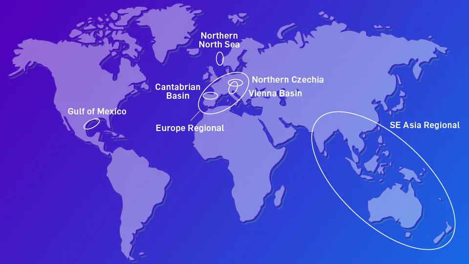 Map of the Viridien Carbon Storage screening projects