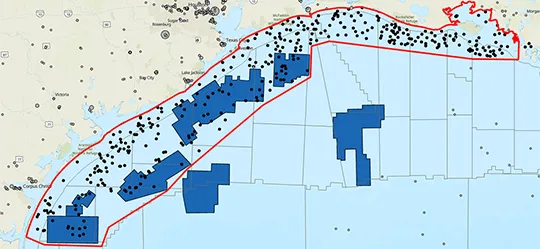Viridien CCUS Gulf of Mexico map