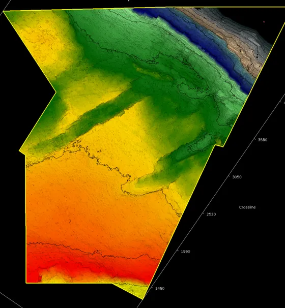Viridien 3D Legacy regional structure Demerara map