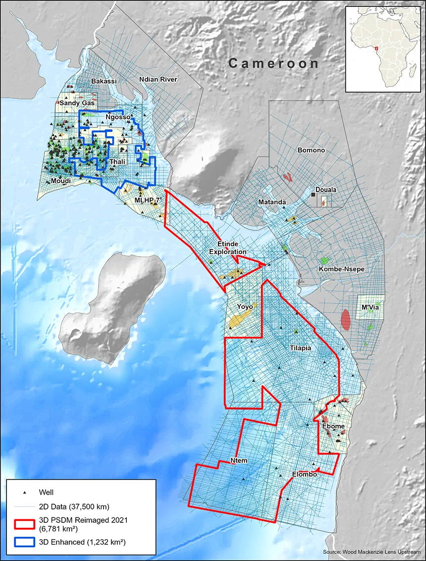 Map of the Viridien blocks in Cameroon